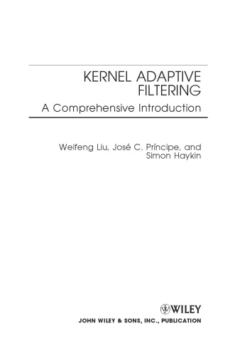 Kernel Adaptive Filtering A Comprehensive Introduction 