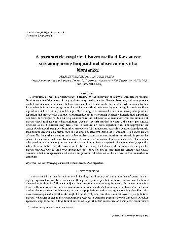 A parametric empirical Bayes method for cancer screening using longitudinal observations of a biomar