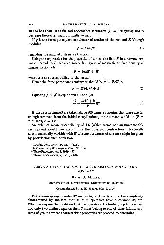 Groups Involving Only Two Operators Which are Squares (1919)(en)(3s)