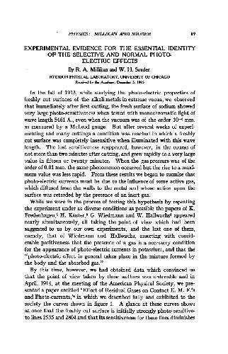 Experimental Evidence for the Essential Identity of the Selective and Normal Photo-Electric Effects