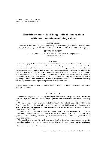 Sensitivity analysis of longitudinal binary data with non-monotone missing values (2004)(en)(14s)