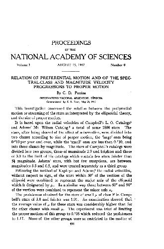 Relation of Preferential Motion and of the Spectral-Class and Magnitude Velocity Progressions to Pro