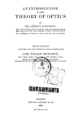 An Introduction to the Theory of Optics (2007)(en)(356s)