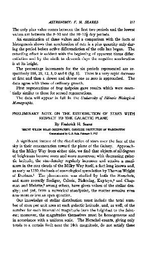 Preliminary Note on the Distribution of Stars With Respect to the Galactic Plane (1917)(en)(6s)