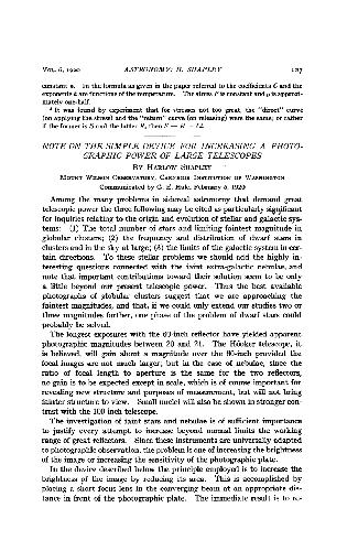 A Note on the Simple Device for Increasing a Photographic Power of Large Telescopes (1920)(en)(4s)