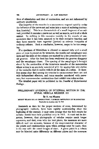 Preliminary Evidence of Internal Motion in the Spiral Nebula Messier 101 (1916)(en)(5s)