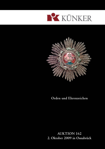 Kunker auktion - ORDEN UND EHRENZEICHEN  октябрь 2009