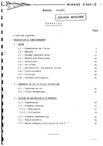 Mirage 2000C Flight Manual