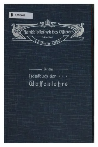 Handbuch der waffenlehre