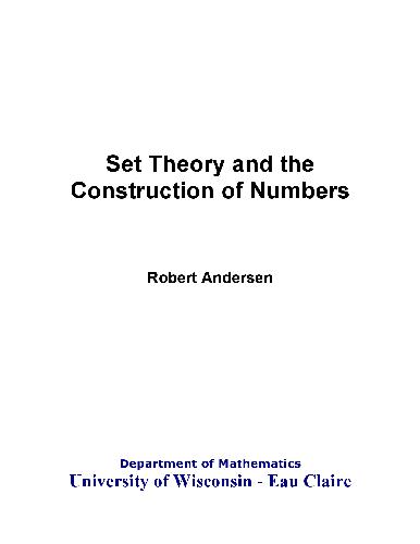 Set theory and the construction of numbers