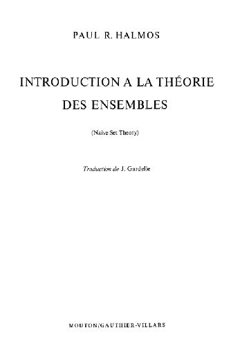 Introduction a la theorie des ensembles