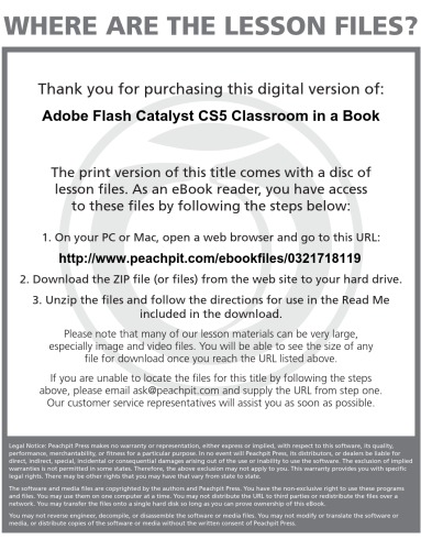 Adobe Flash Catalyst CS5 Classroom in a Book