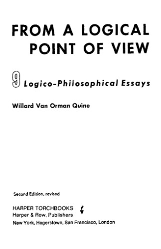 From a logical point of view: 9 logico-philosophical essays