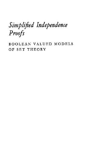 Simplified Independence Proofs: Boolean Valued Models of Set Theory