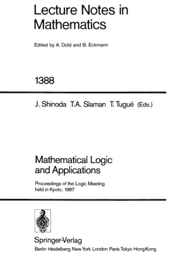 Mathematical logic and applications. Proc.meeting, Kyoto, 1987