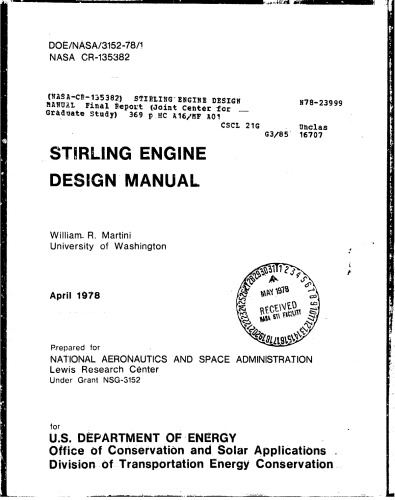 Stirling Engine Design Manual