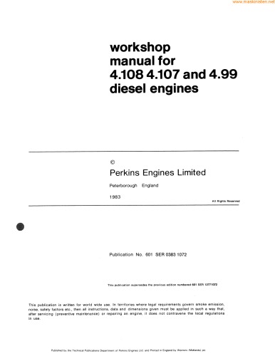 workshop manual for 4.107 4.108 and 4.99 diesel engines