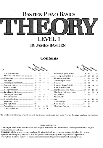 Piano Basics Level1 Theory