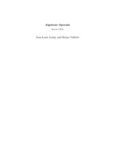 Algebraic Operads (version 0.99, draft 2010)