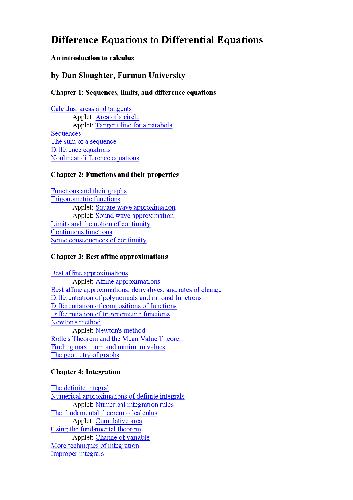 Difference equations to differential equations