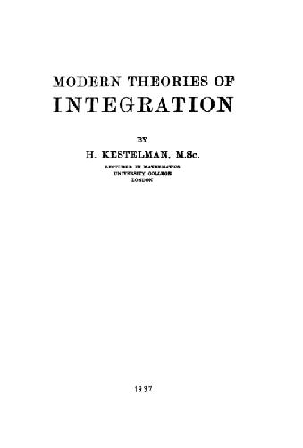 Modern theories of integration 