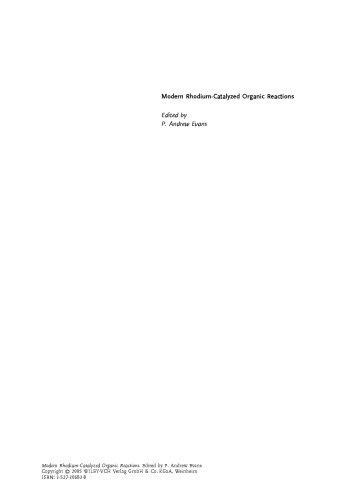 Modern Rhodium-Catalyzed Organic Reactions  