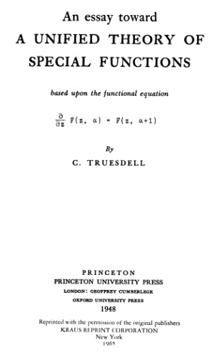 An essay toward a unified theory of special functions