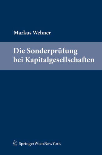 Die Sonderprüfung bei Kapitalgesellschaften  