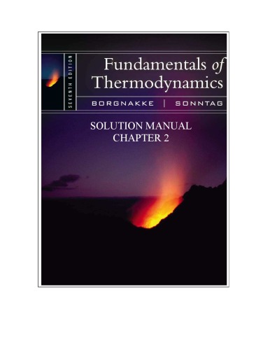 Fundamentals of Thermodynamics 7th Edition Solution Manual  