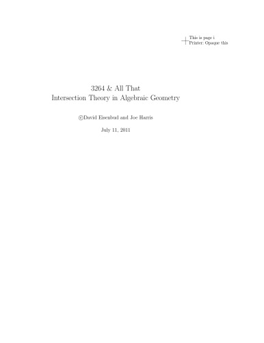 3264 & All That - Intersection Theory in Algebraic Geometry  