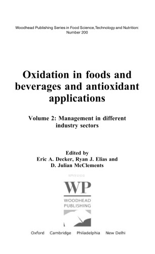 Oxidation in foods and beverages and antioxidant applications, Volume 2  