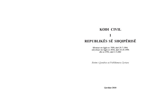 Kodi Civil i Republikës së Shqipërisë