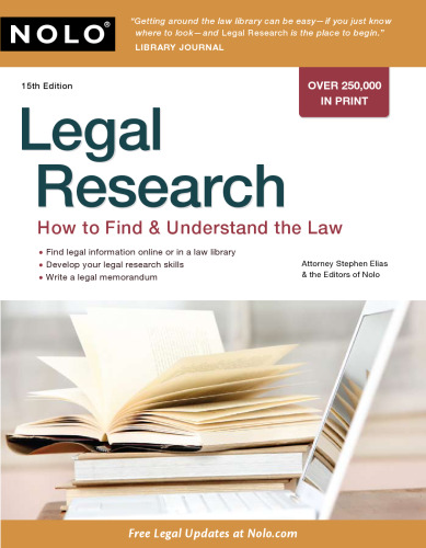 Legal research: how to find & understand the law, 15th Edition  