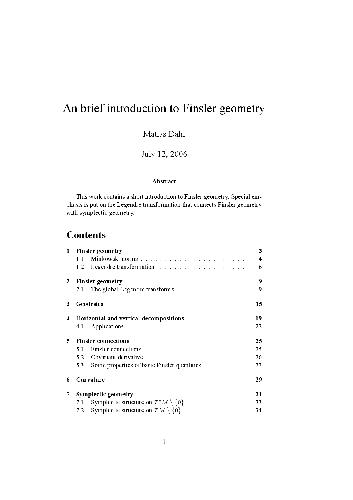 A brief introduction to Finsler geometry