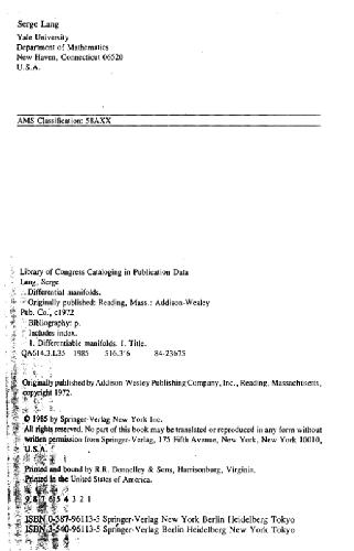 Differential manifolds