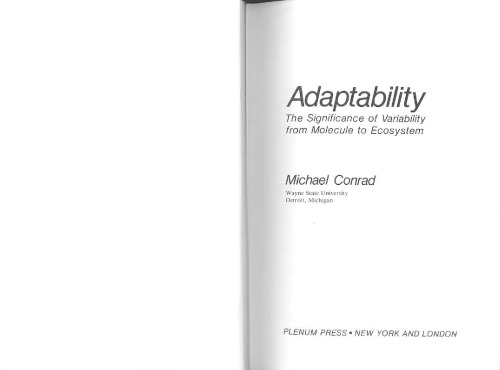 Adaptability: The Significance of Variability from Molecule to Ecosystem  