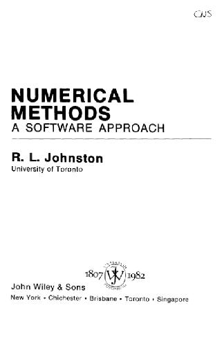 Johnston Numerical Methods - a Software Approach