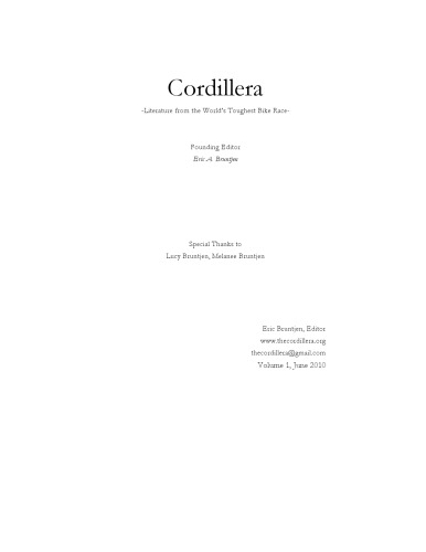 The Cordillera Volume 1  