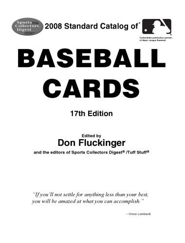 2008 Standard Catalog of Baseball Cards  