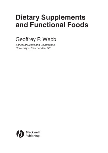 Dietary Supplements and Functional Foods  