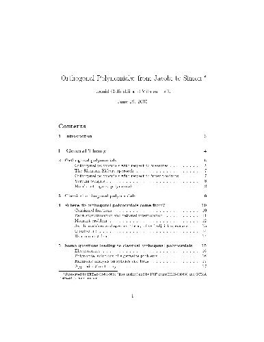 Orthogonal polynomials: from Jacobi to Simon