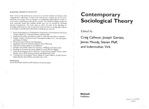 Contemporary Sociological Theory  