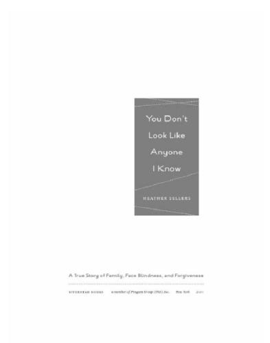 You Don't Look Like Anyone I Know: A True Story of Family, Face Blindness, and Forgiveness