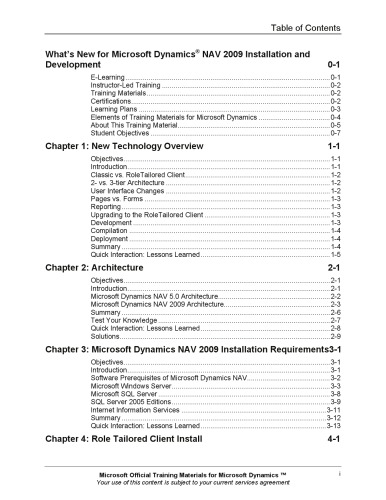 What’s New for Microsoft Dynamics® NAV 2009 Installation and Development  