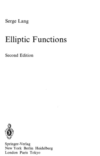 Elliptic Functions