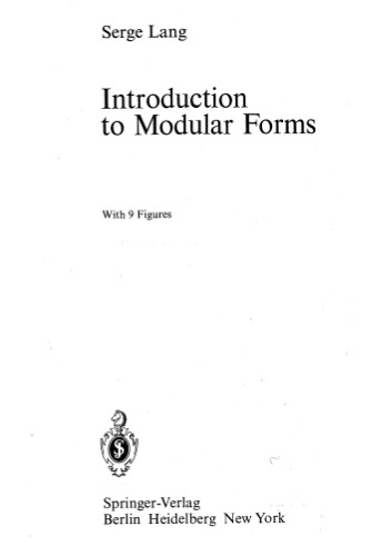 Introduction to Modular Forms