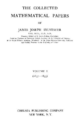 Mathematical papers, vol.1. 1837-1853 (Chelsea 1973)