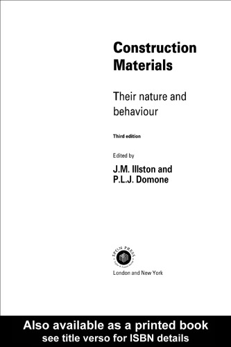 Construction materials: their nature and behaviour  