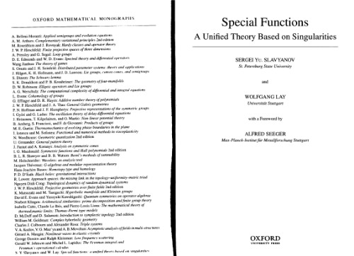 Special functions: a unified theory based on singularities