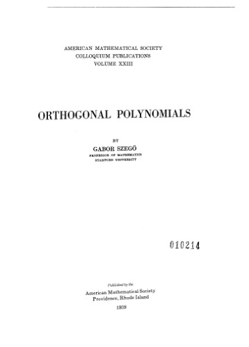 Orthogonal polynomials